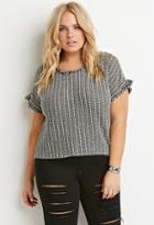 Forever21 Plus Frayed Two-tone Top