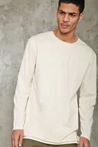 21 Men Men's  Cream Double-knit Slub Tee