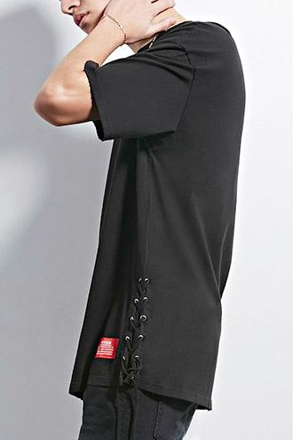 Forever21 Reason Lace-up Patch Tee