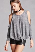 Forever21 Marled Open-shoulder Top
