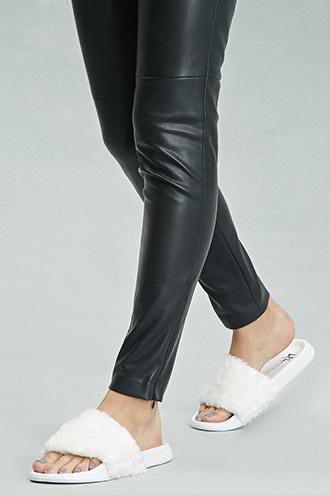Forever21 Women's  White Lfl By Lust For Life Slides