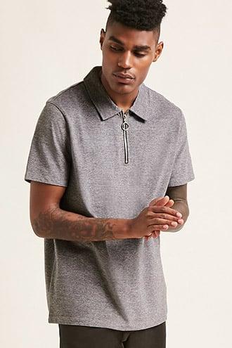 Forever21 Marled Pull-ring Polo