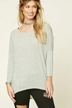 Forever21 Women's  Heather Grey Heathered Knit Dolman Top