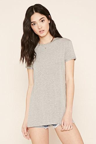 Forever21 Women's  Heathered Side-slit Tunic