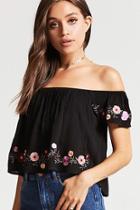 Forever21 Embroidered Off-the-shoulder Peasant Top