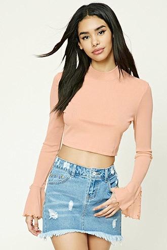 Forever21 Bell-sleeved Crop Top