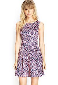 Forever21 Scuba-knit Geo Print Dress
