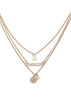 Forever21 Gold & Clear Charm Necklace Set
