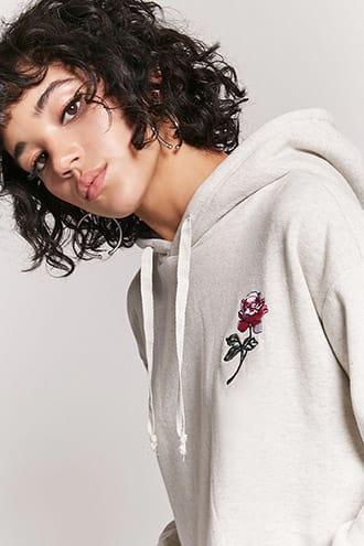Forever21 Raw-cut Rose Hoodie