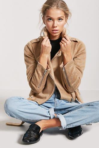 Forever21 Fuzzy Moto Jacket