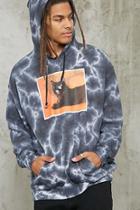 Forever21 Acid Wash Cat Graphic Hoodie