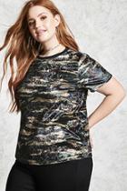 Forever21 Plus Size Velvet Camo Tee