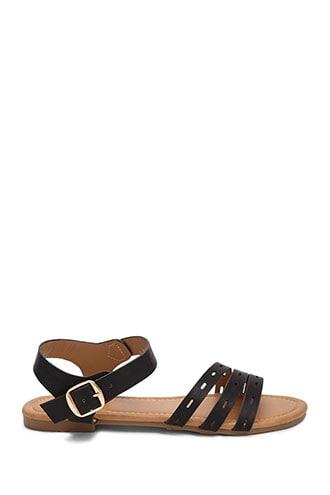 Forever21 Yoki Faux Leather Strappy Cutout Sandals