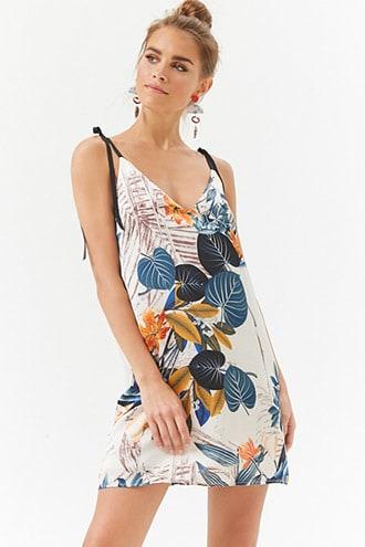 Forever21 Tropical Self-tie Cami Dress