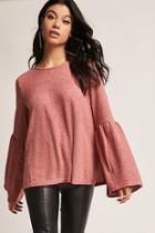 Forever21 Bell-sleeve Sweater-knit Top