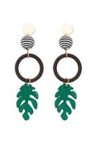 Forever21 Palm Leaf Tiered Drop Earrings