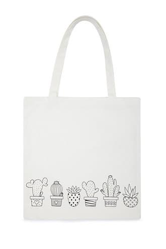 Forever21 Cactus Graphic Tote Bag