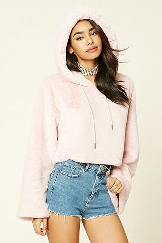 Forever21 Women's Faux Fur Hoodie
