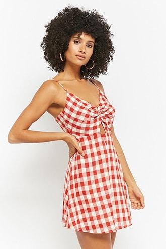 Forever21 Gingham Twist-front Dress