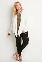 Forever21 Plus Draped Open-front Cardigan