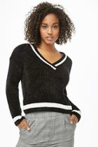 Forever21 Chenille Striped-trim Sweater