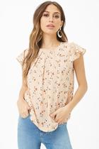 Forever21 Pleated Floral Print Top