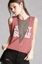 Forever21 Mesh Panel Graphic Top