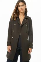 Forever21 Belted Double-breasted Longline Jacket