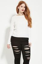 Forever21 Plus Women's  Plus Size Shadow Stripe Top