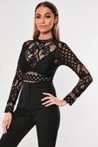 Forever21 Missguided Eyelash Lace Top