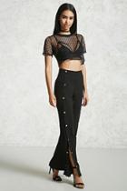 Forever21 Snap-button Wide Leg Pants
