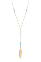 Forever21 Feather Charm Y-neck Necklace