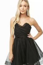 Forever21 Kikiriki Dotted Mesh Fit & Flare Dress