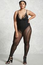 Forever21 Plus Size Sheer Mesh Jumpsuit
