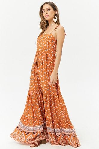 Forever21 Floral Ruffle-hem Cami Maxi Dress
