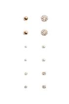 Forever21 Rhinestone & Faux Pearl Stud Earring Set