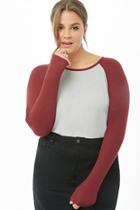 Forever21 Plus Size Waffle Knit Raglan Top