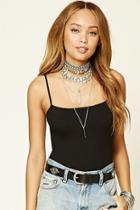 Forever21 Women's  Black Ribbed Knit Cami Top
