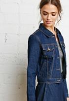 Forever21 Women's  Classic Denim Jacket (dark Denim)