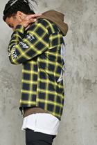 21 Men Men's  Green & Black Patched Flannel Shirt