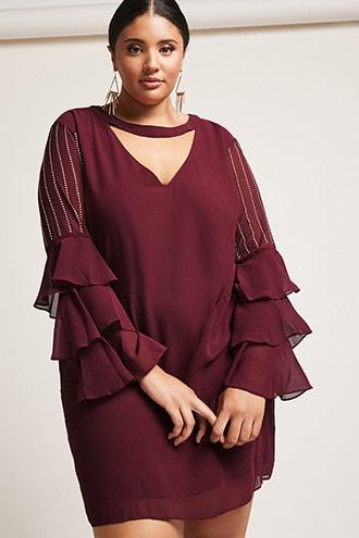 Forever21 Plus Size Soieblu Studded Ruffle Dress