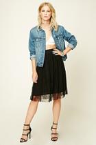 Forever21 Women's  Floral Lace Overlay Skirt