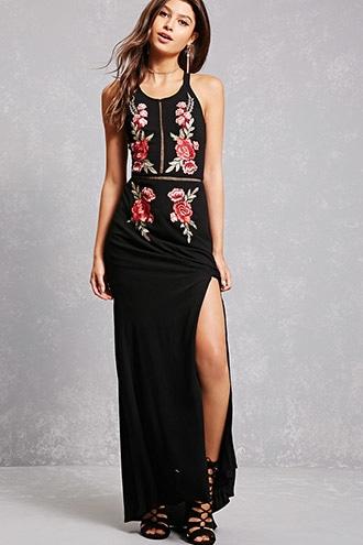 Forever21 Floral Patch Maxi Dress
