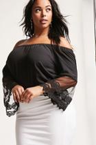 Forever21 Plus Size Mesh Off-the-shoulder Top