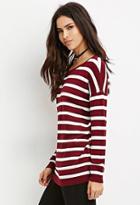 Forever21 Striped Drop-sleeve Sweater