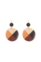 Forever21 Wooden Geo Colorblock Drop Earrings