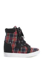 Forever21 Plaid Wedge Sneakers