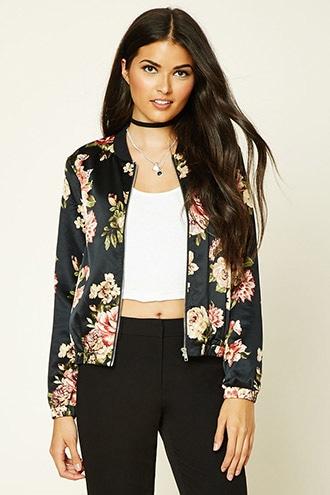 Love21 Women's  Black & Pink Contemporary Souvenir Jacket