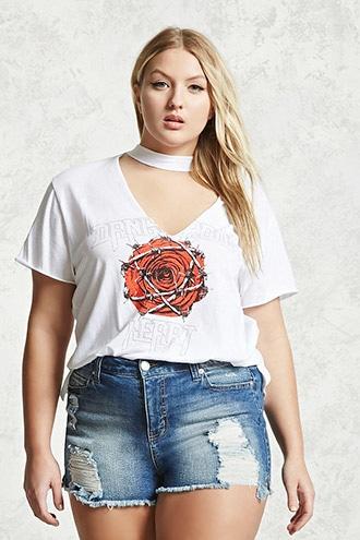 Forever21 Plus Size Frayed Cutoff Shorts