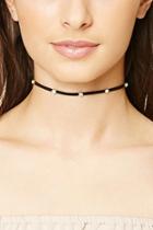 Forever21 Faux Suede Rhinestone Choker